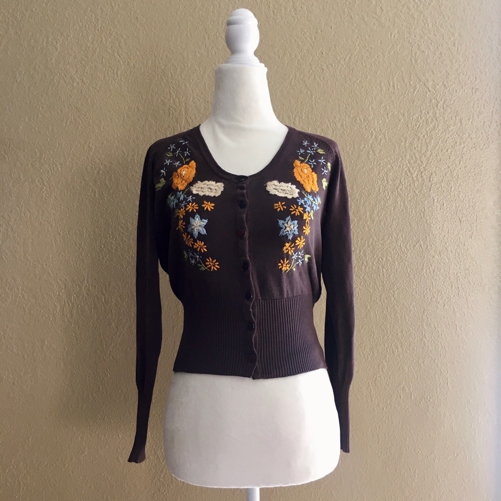 Persaman petite cardigan with embroidery